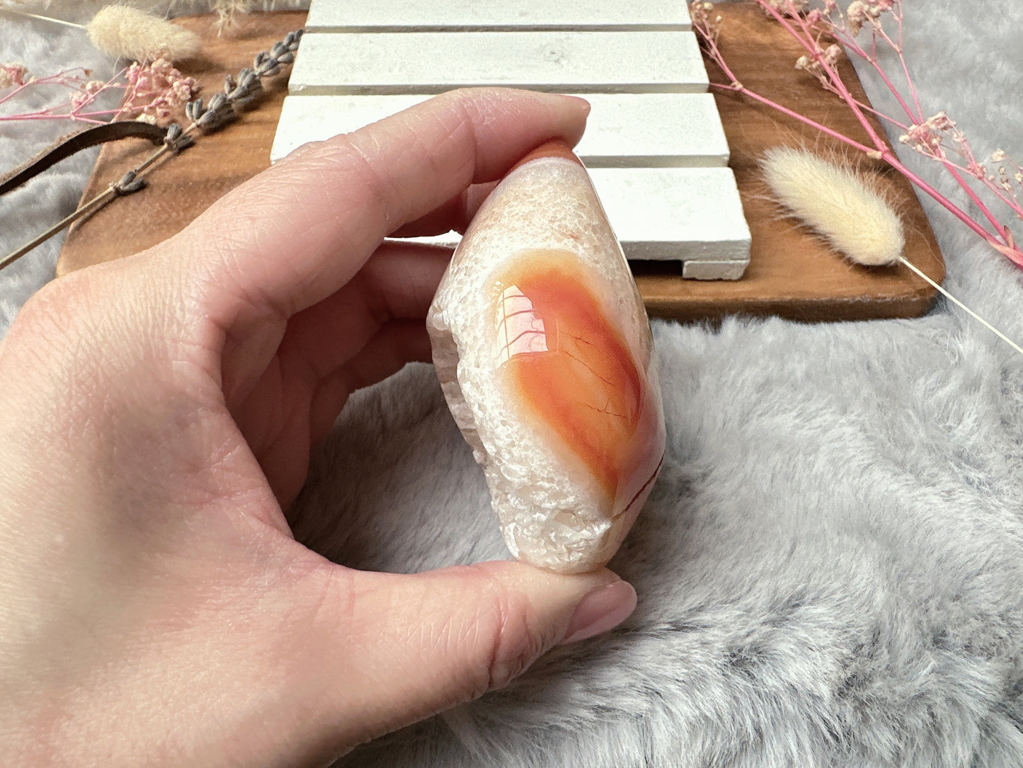 Small Carnelian Druzy Egg
