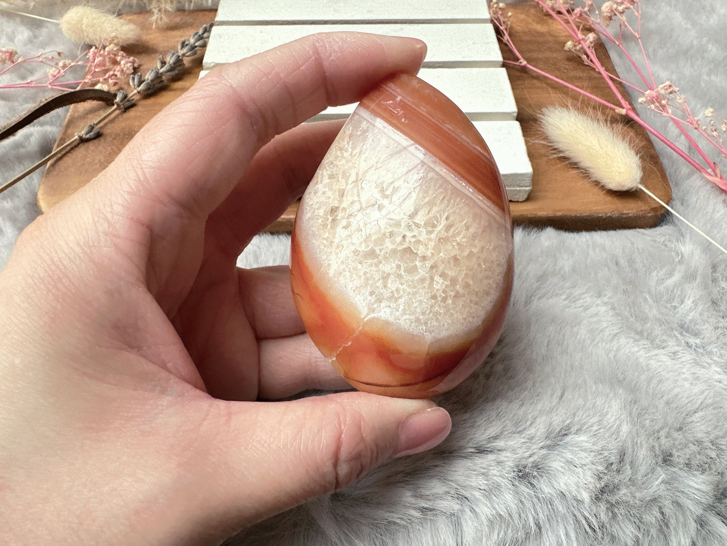 Small Carnelian Druzy Egg