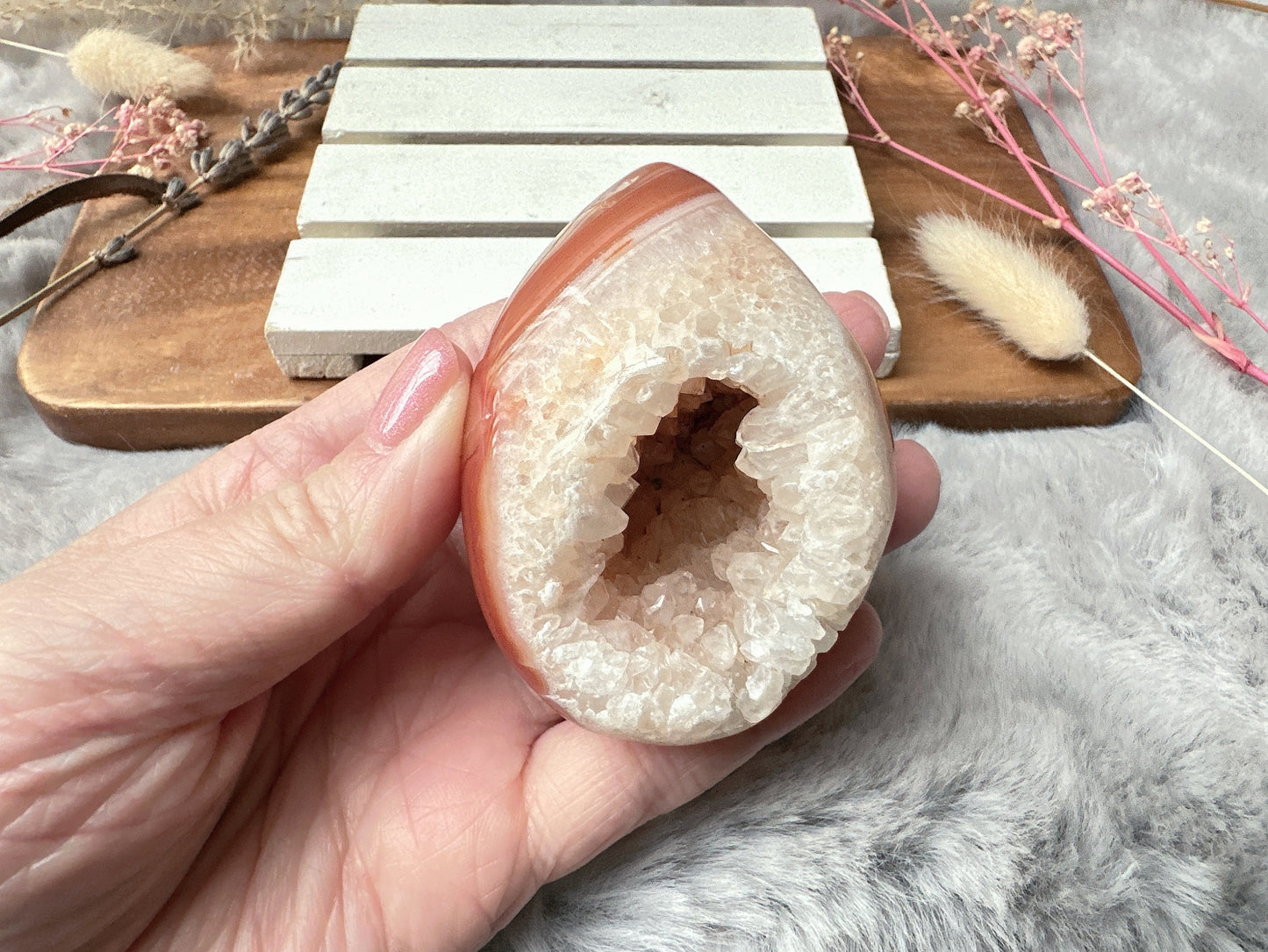 Small Carnelian Druzy Egg