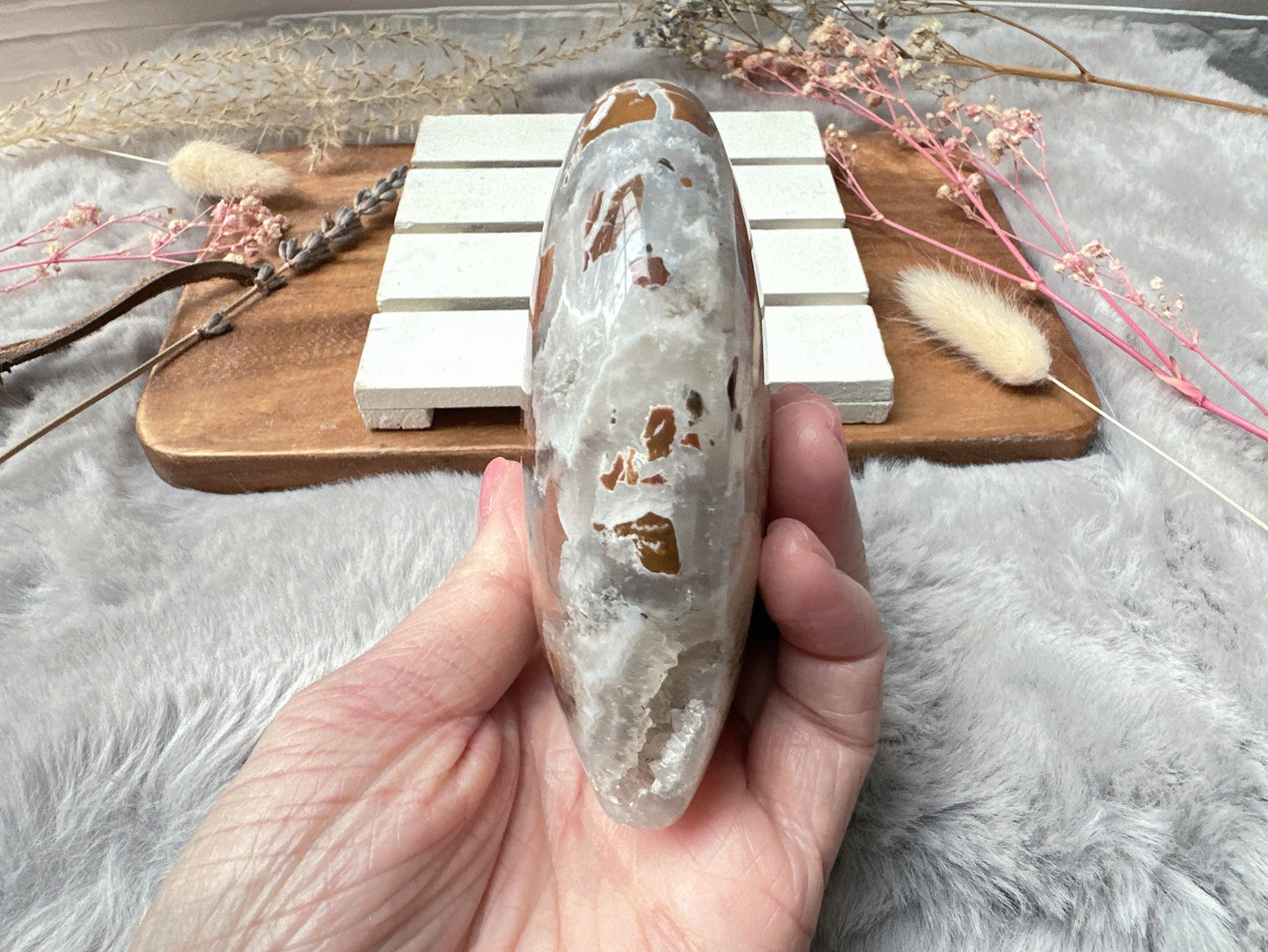 Brecciated Jasper with Quartz and Druzy Heart