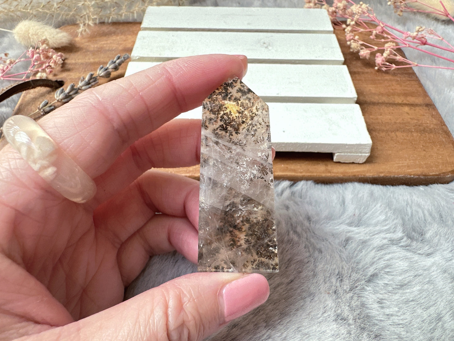 Mini Dendritic Quartz Tower Obelisk