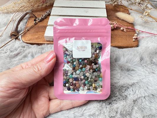 Tiny 2~4mm Loose Assorted Semi-Precious Gemstone Beads | 25g Bag