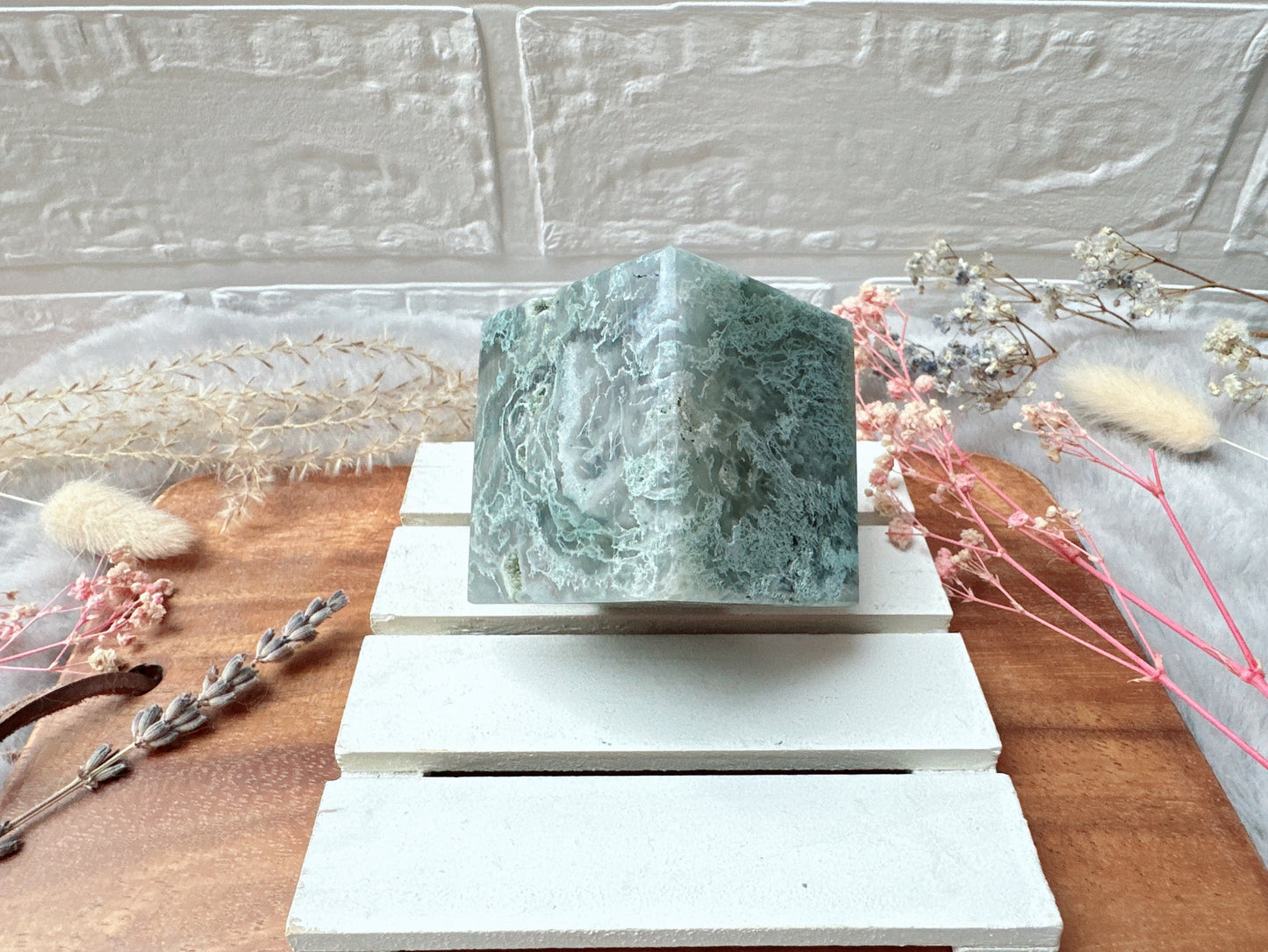 Moss Agate Cube