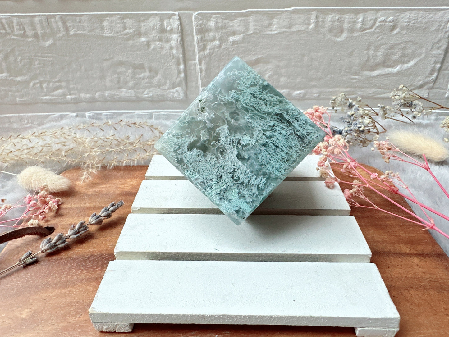 Moss Agate Cube
