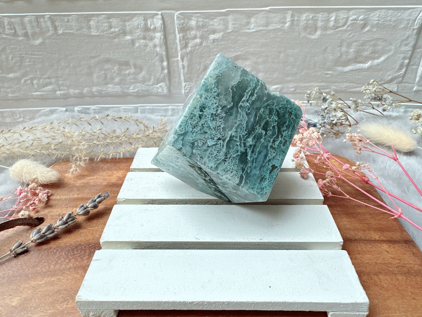 Moss Agate Cube