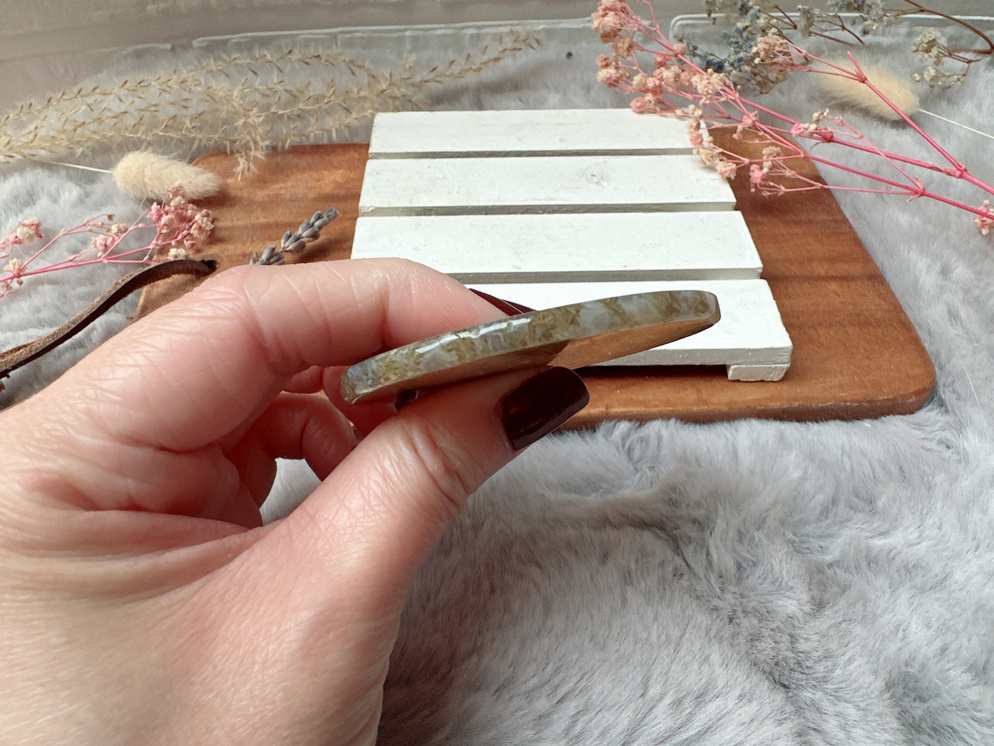 Small Moss Agate Round Slice