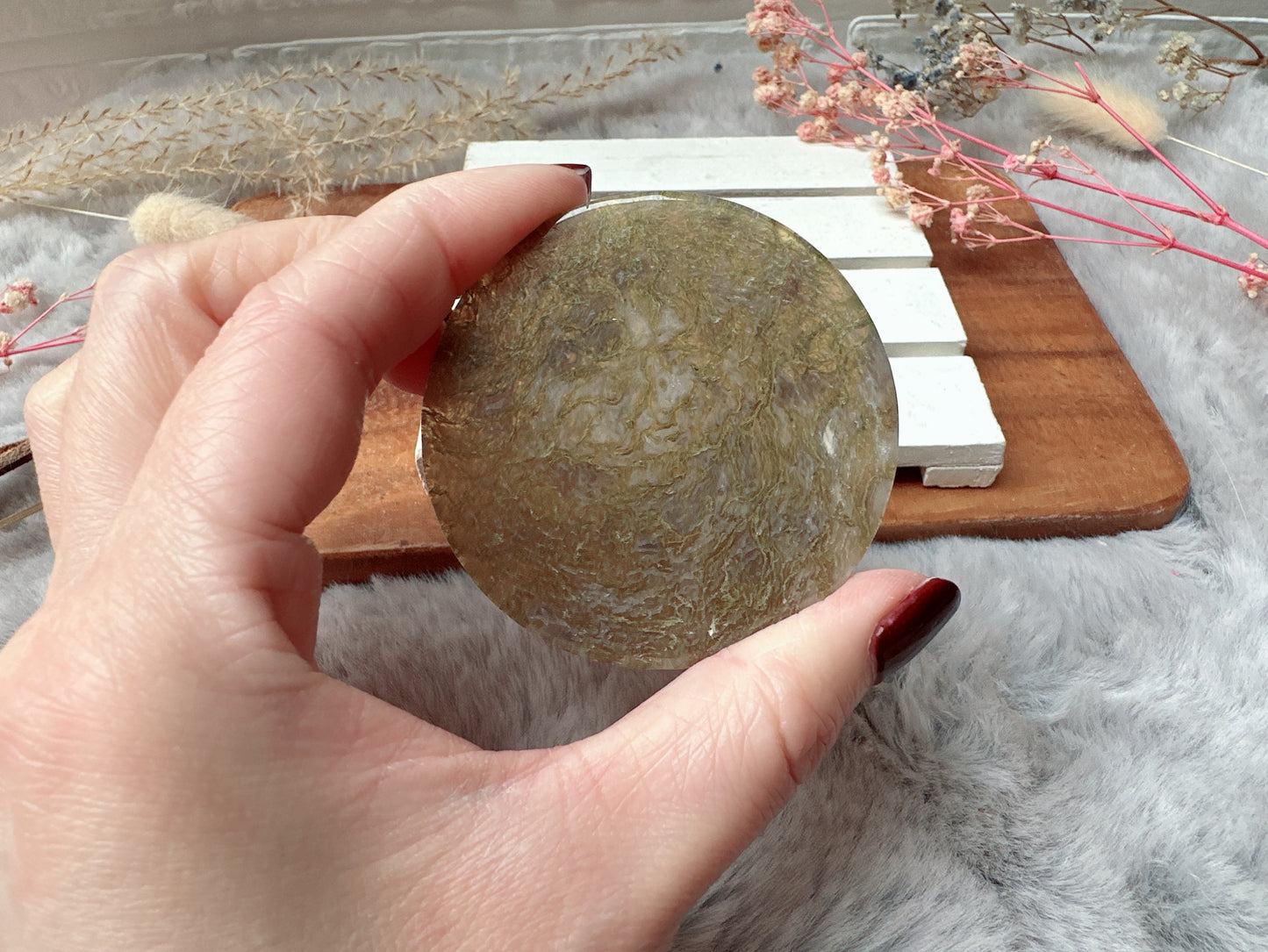Small Moss Agate Round Slice