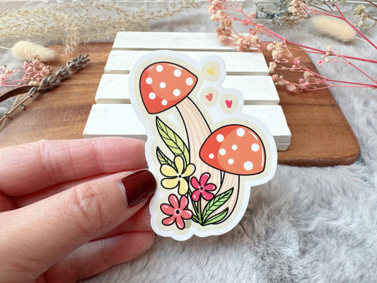 Mushrooms and Flowers Sticker