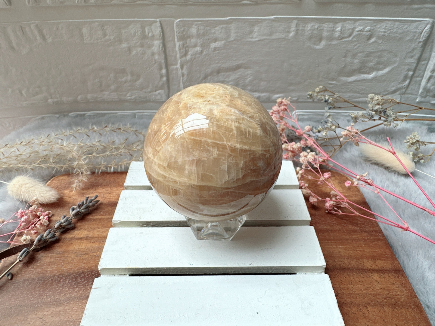 Peach Moonstone Sphere