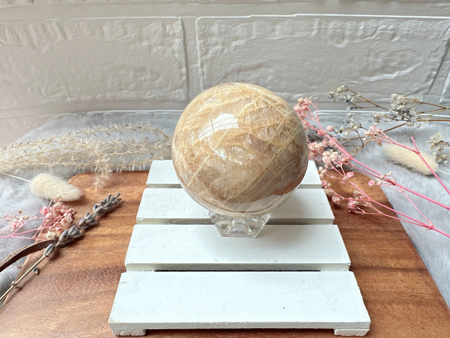 Peach Moonstone Sphere
