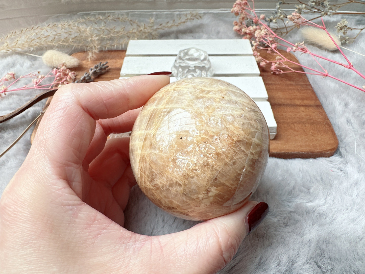 Peach Moonstone Sphere
