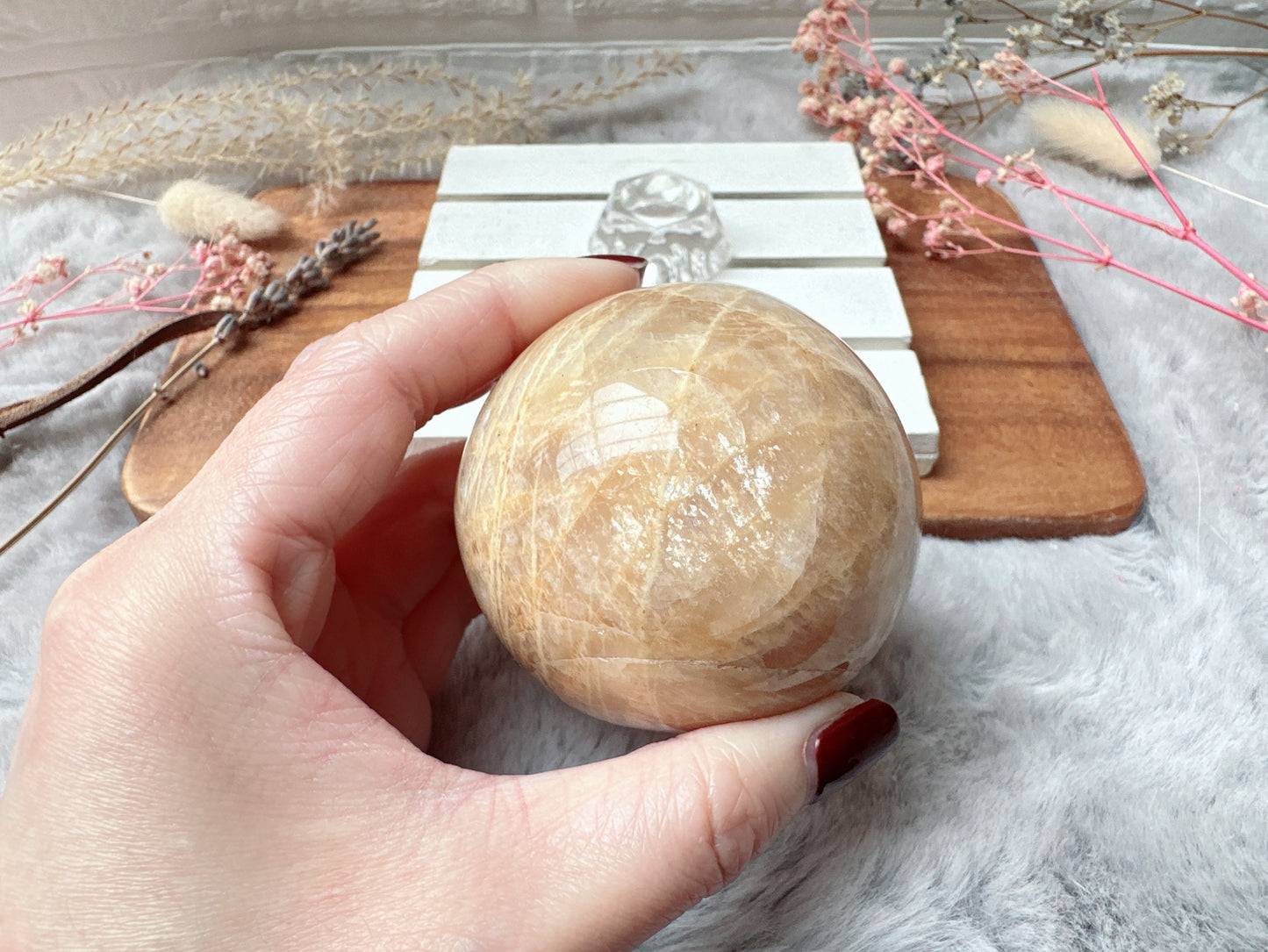 Peach Moonstone Sphere
