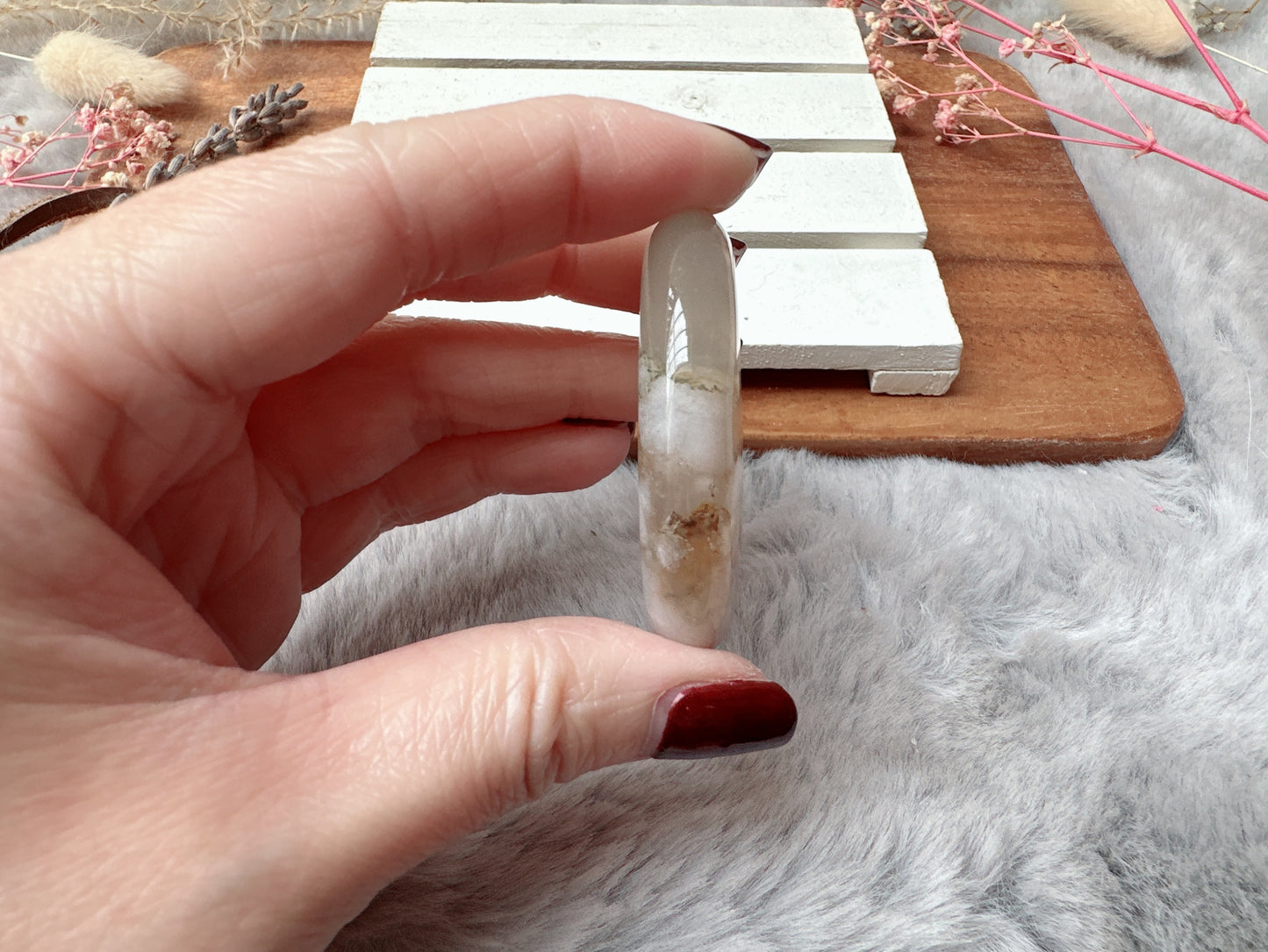 Flower Agate Worry Stone