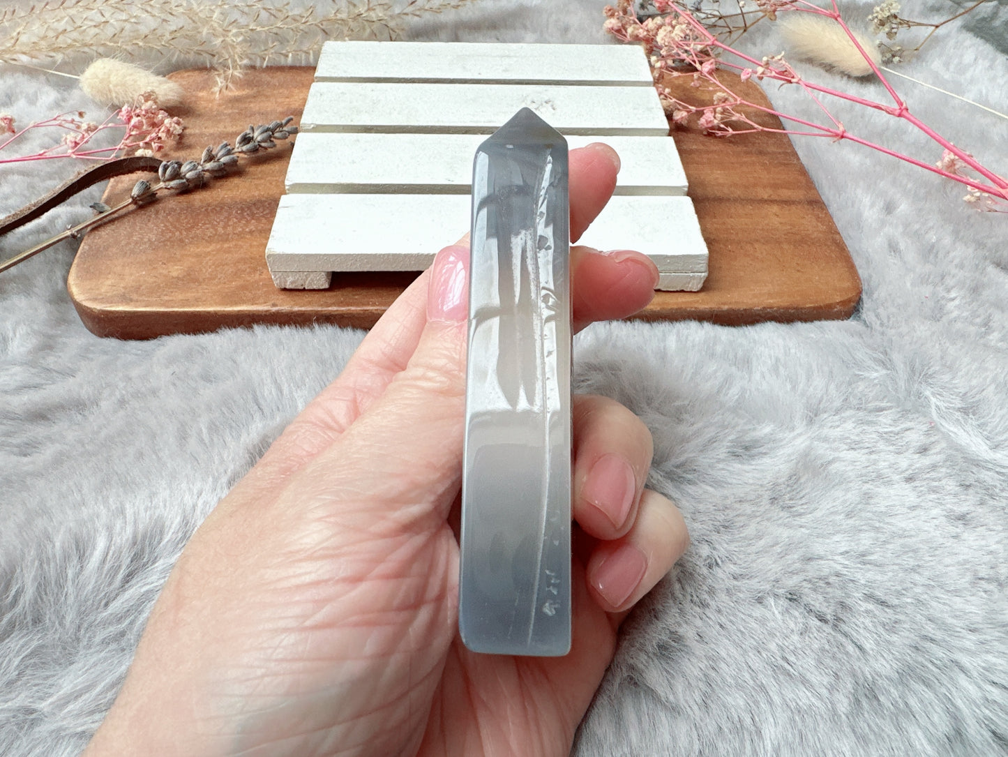 Small Agate Tower with Druzy
