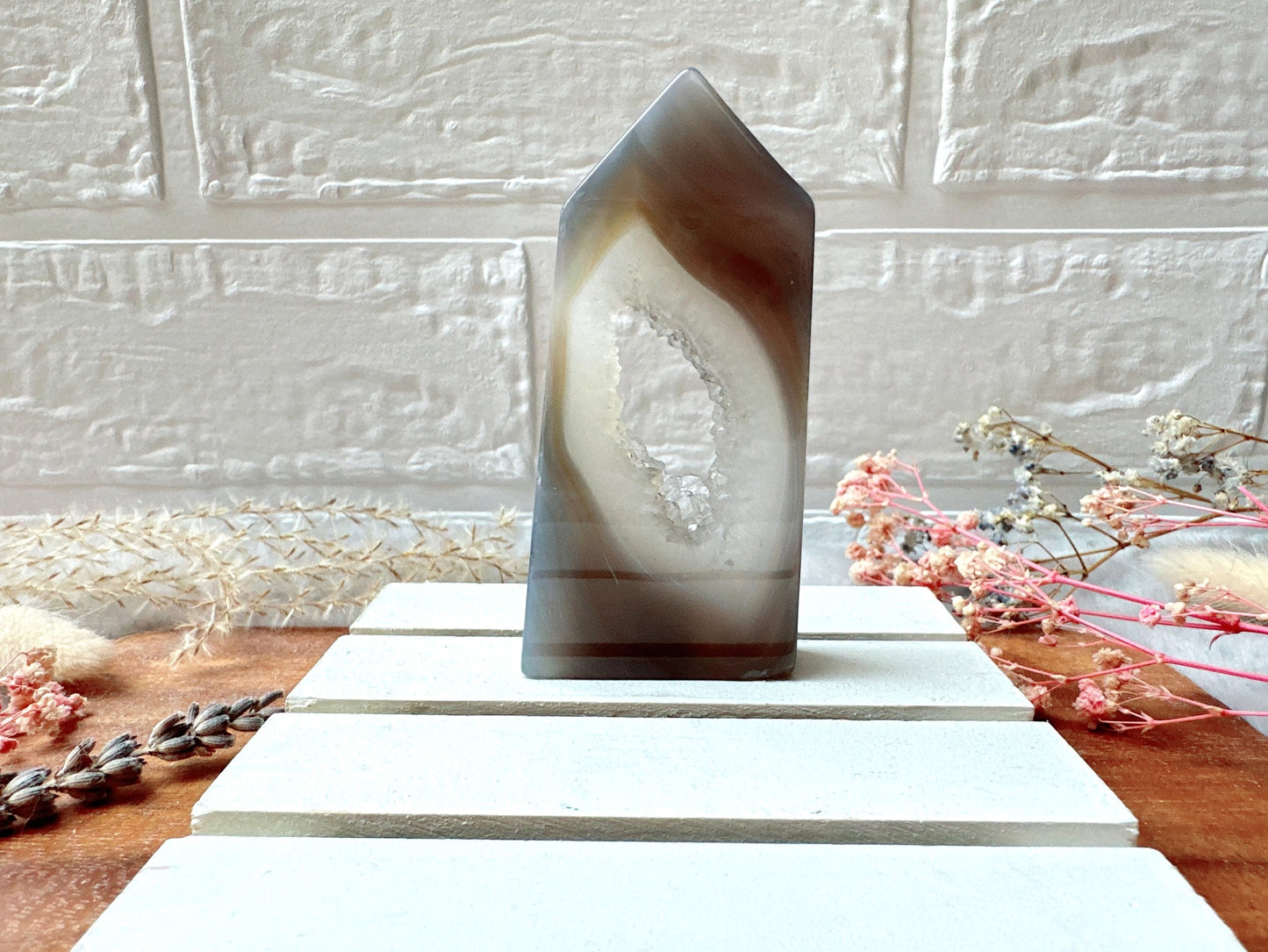 Small Agate Tower with Druzy