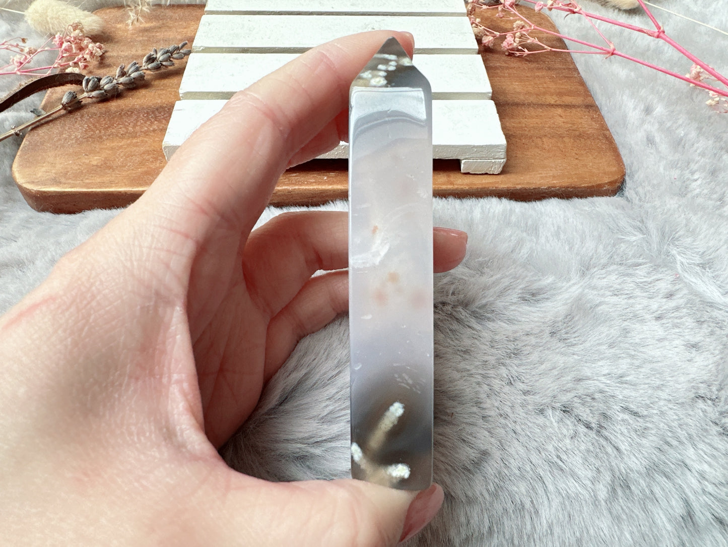 Small Agate Tower with Druzy