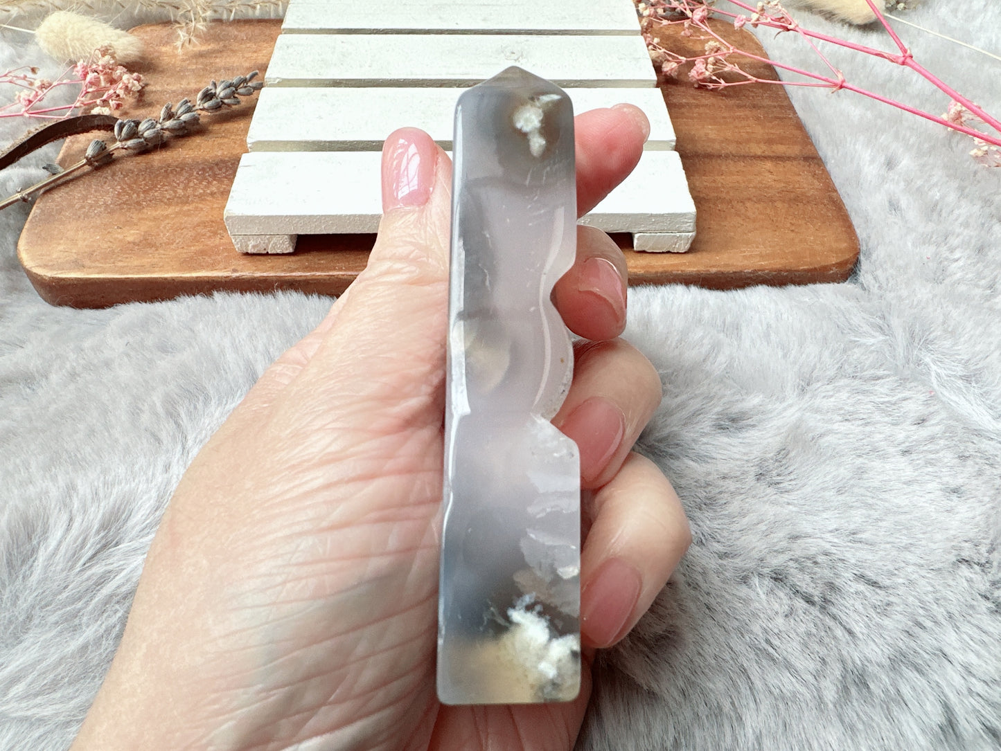 Small Agate Tower with Druzy