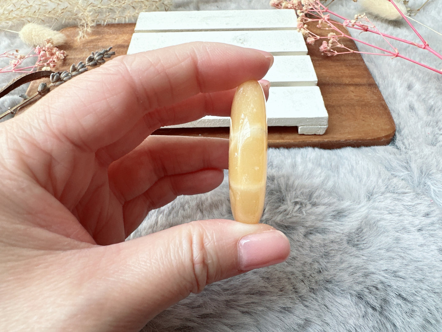 Orange Calcite Flat Stone