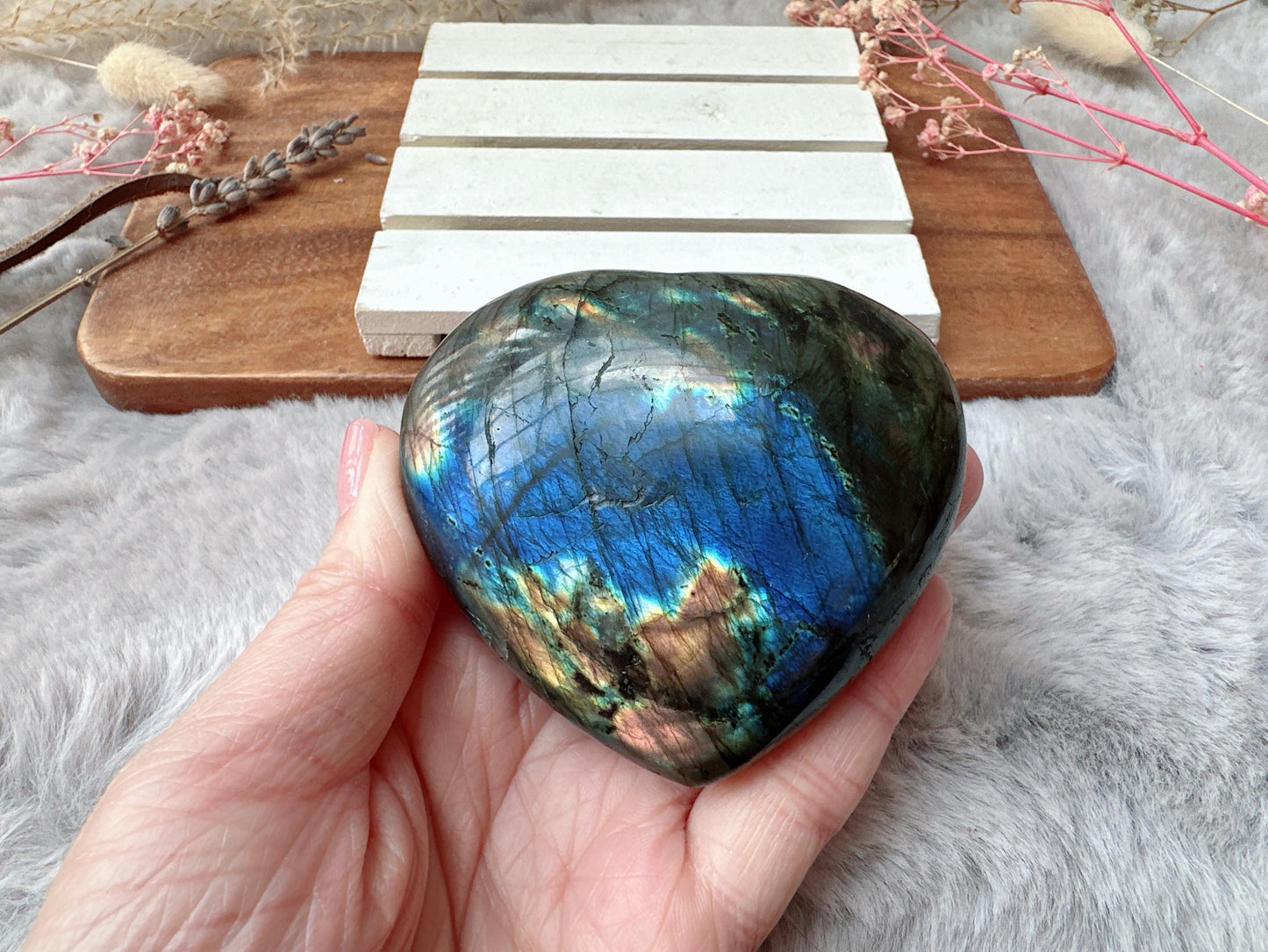 Labradorite Heart
