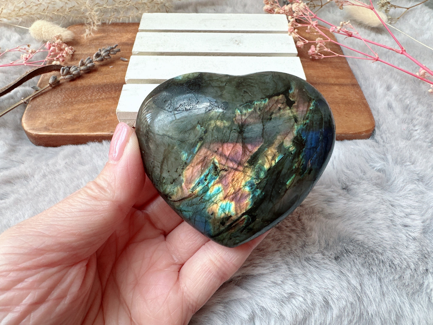 Labradorite Heart