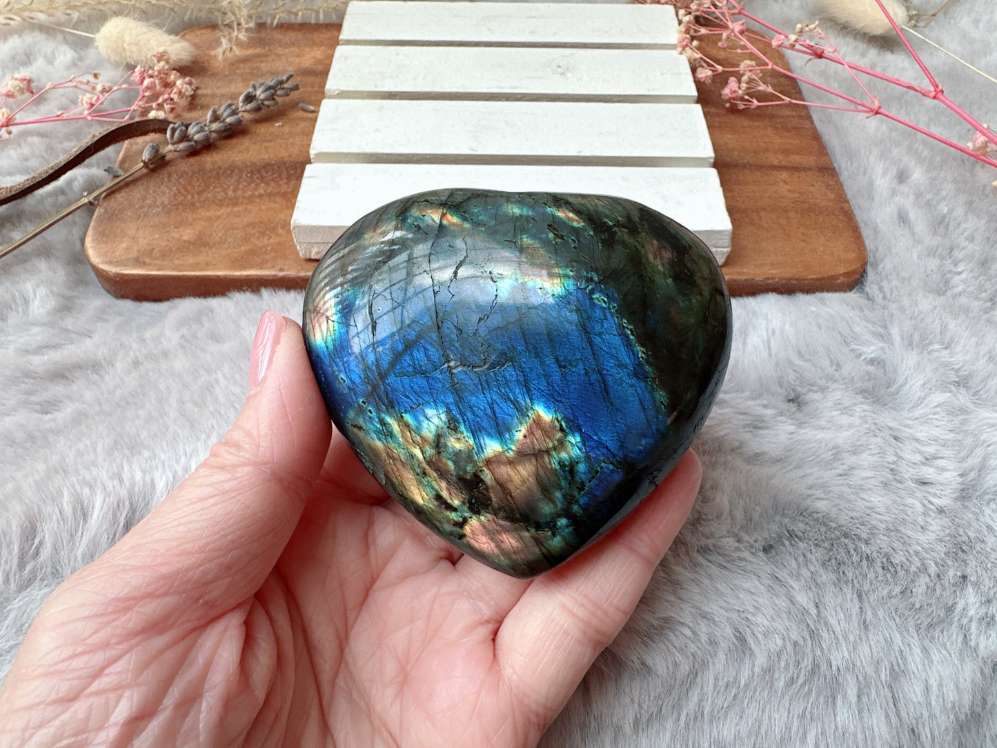Labradorite Heart