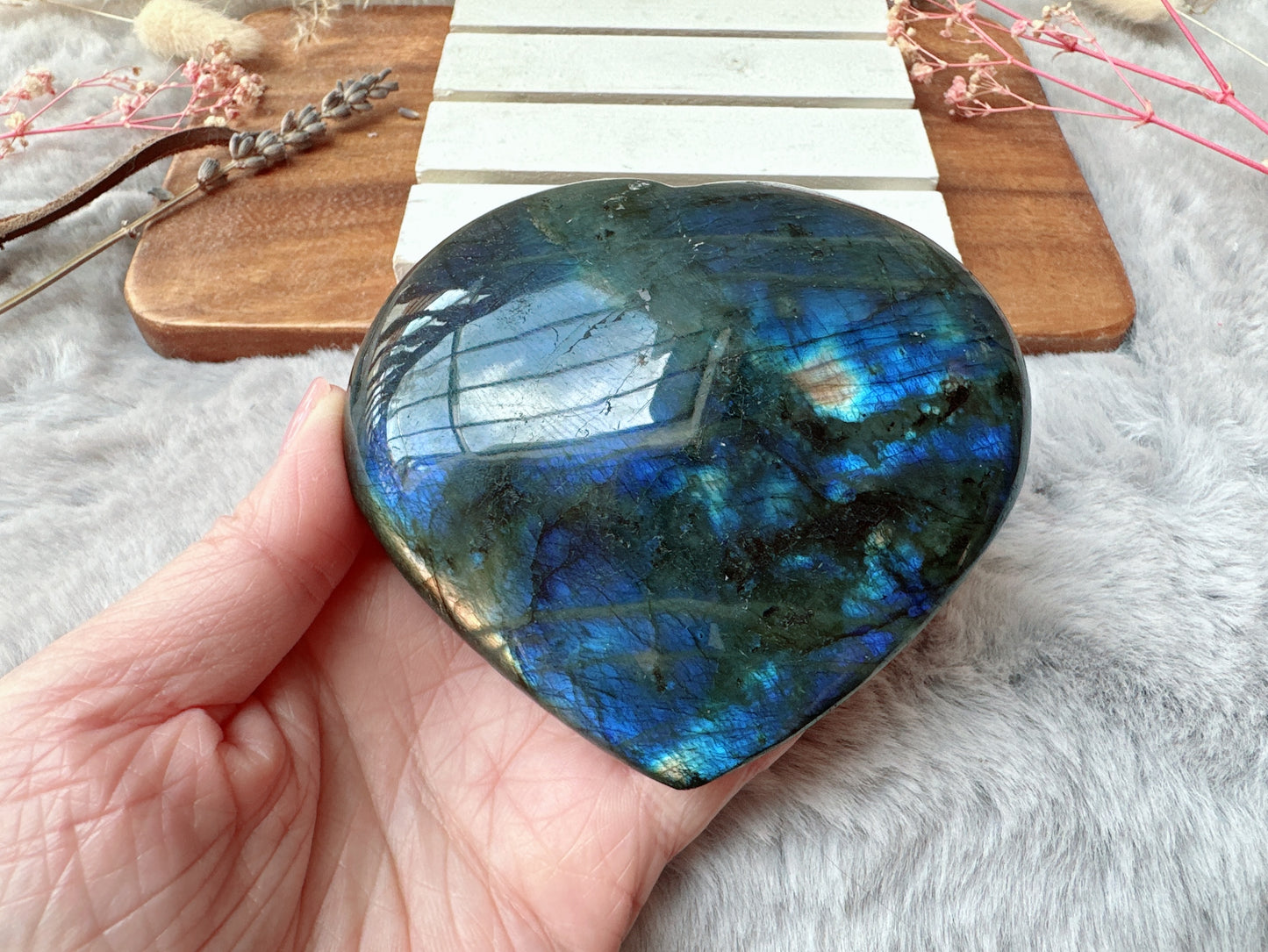 Labradorite Heart