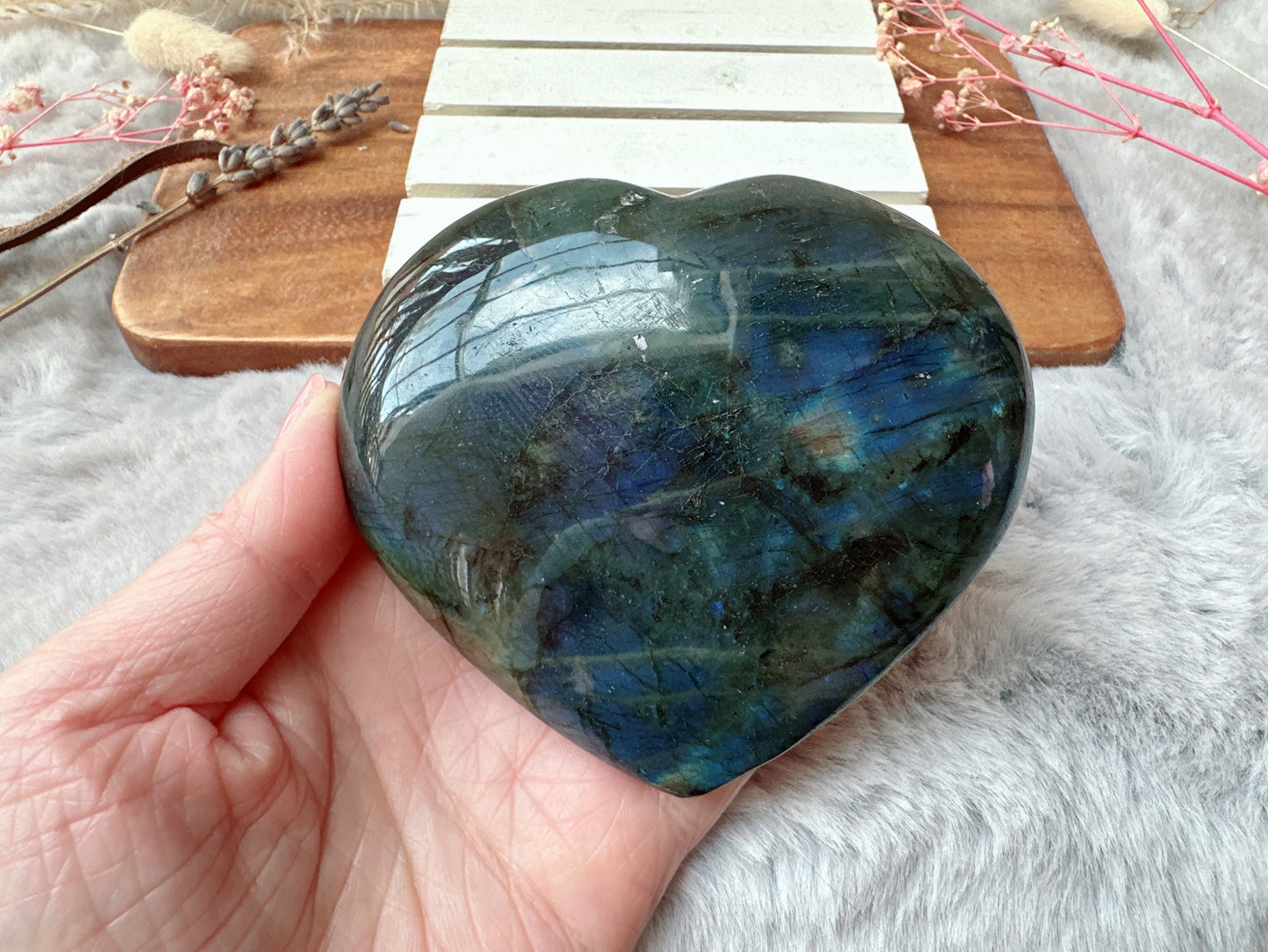 Labradorite Heart