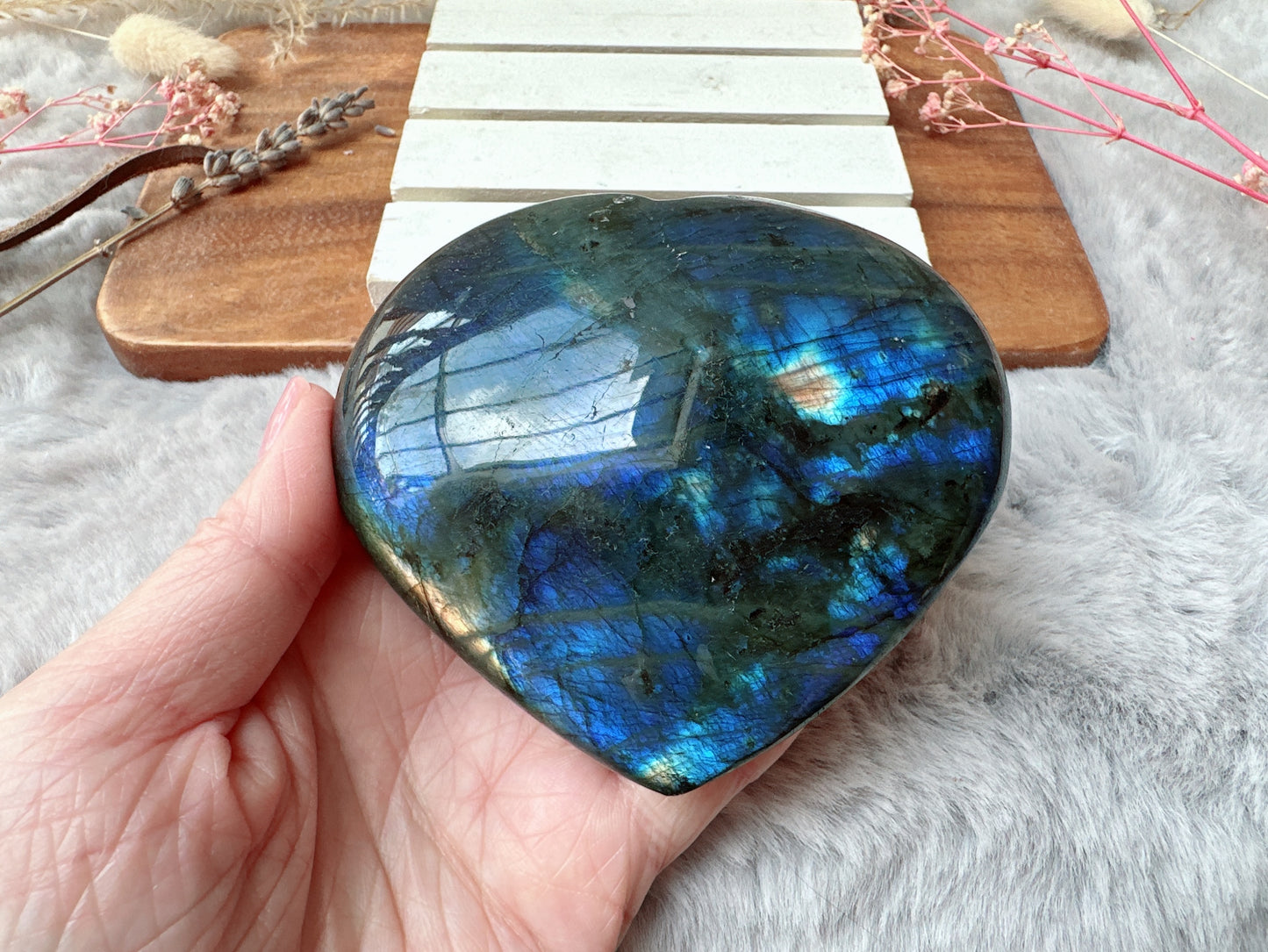 Labradorite Heart