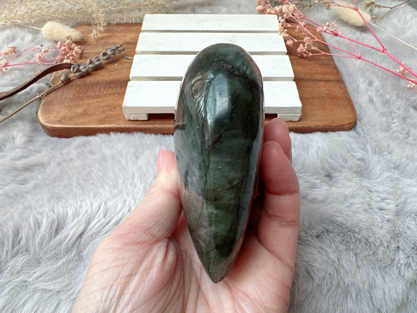 Labradorite Heart