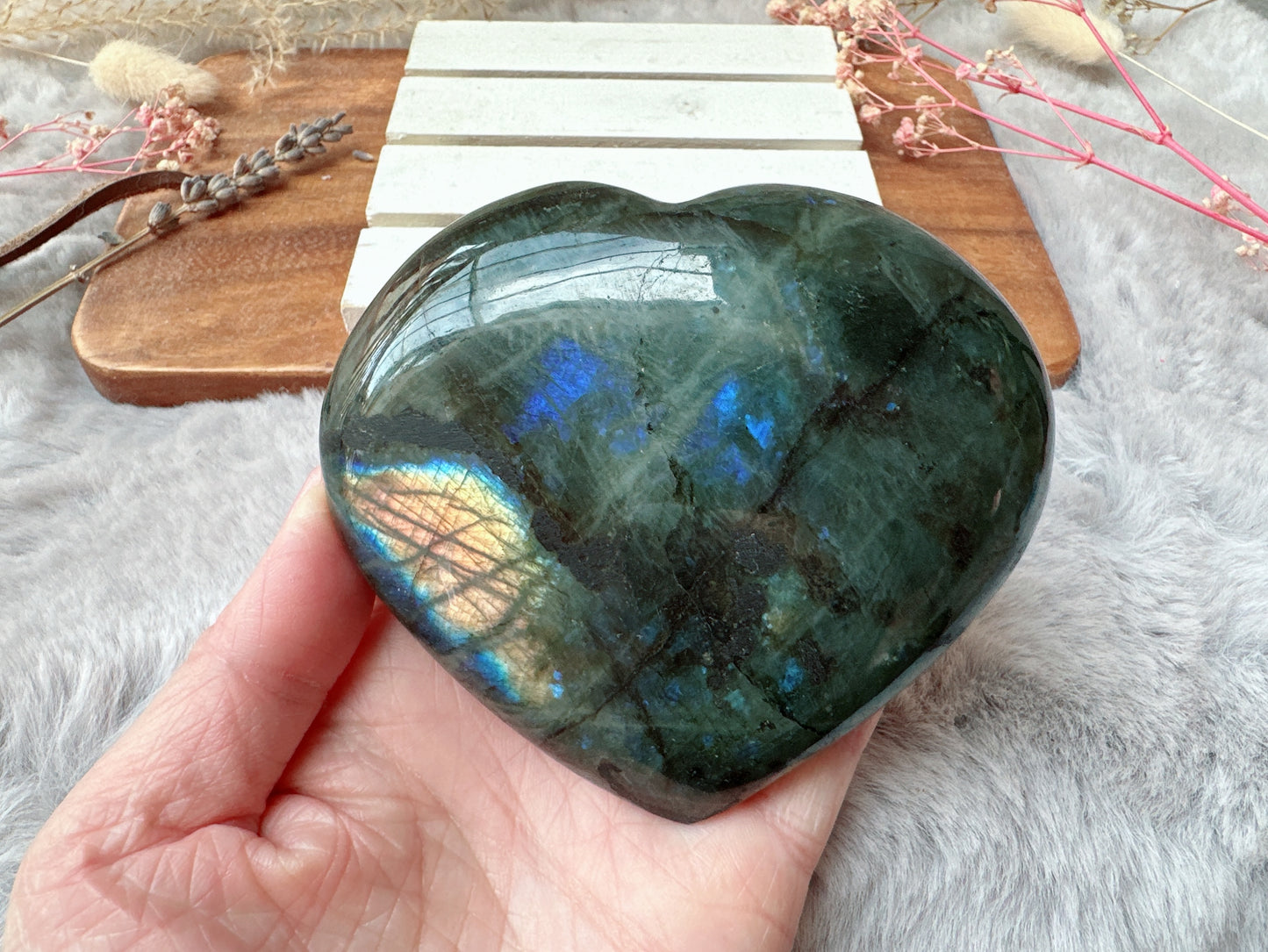 Labradorite Heart