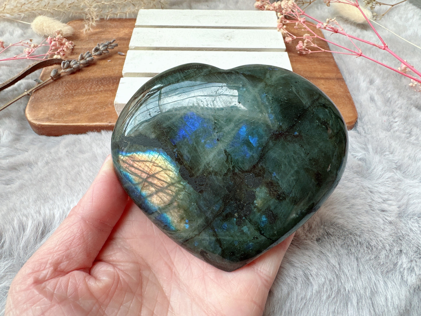 Labradorite Heart