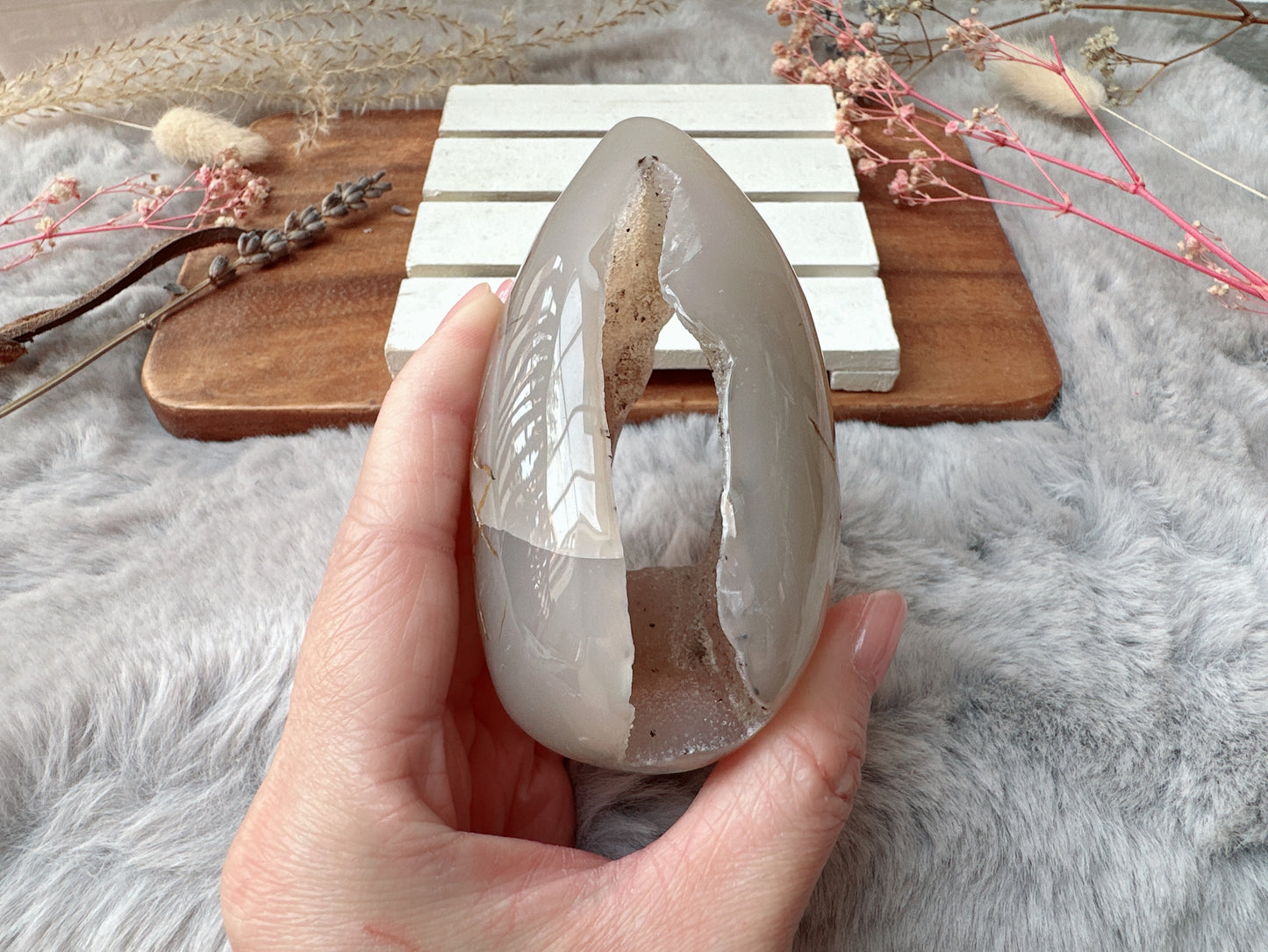 Agate Druzy Egg