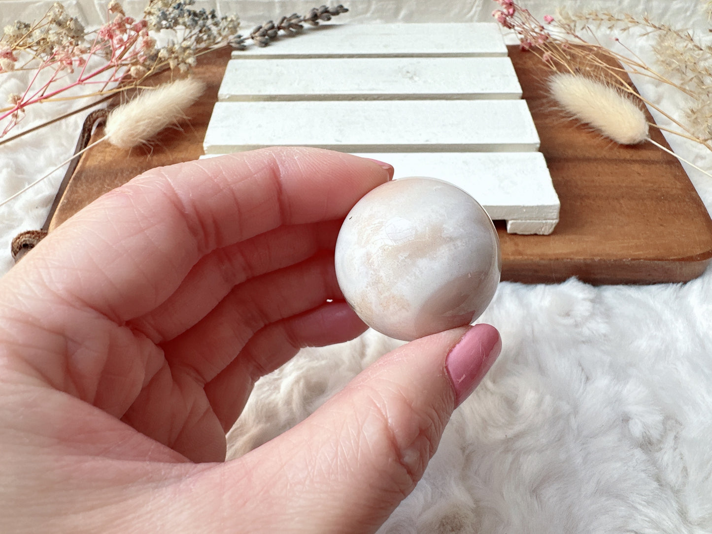 Mini Flower Agate Sphere