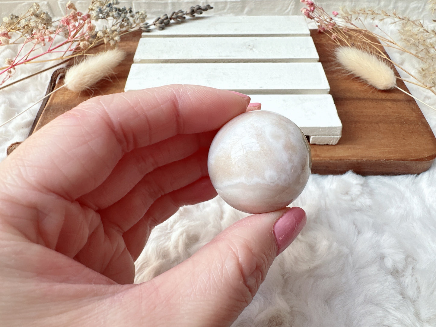Mini Flower Agate Sphere