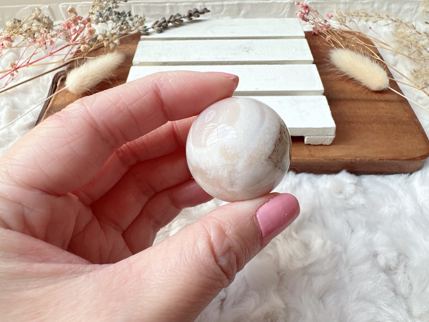 Mini Flower Agate Sphere