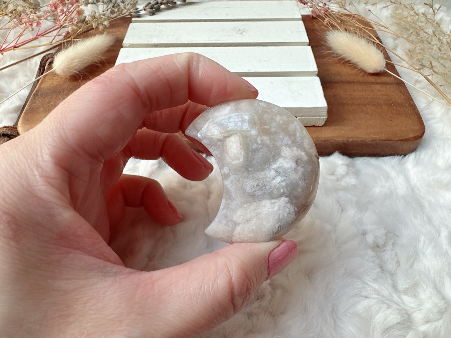 Flower Agate Moon