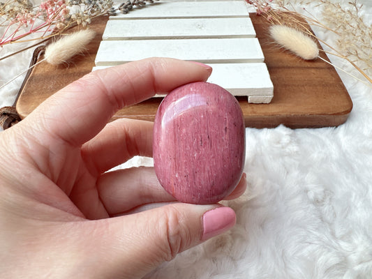 Small Pink Opal Palm Stone