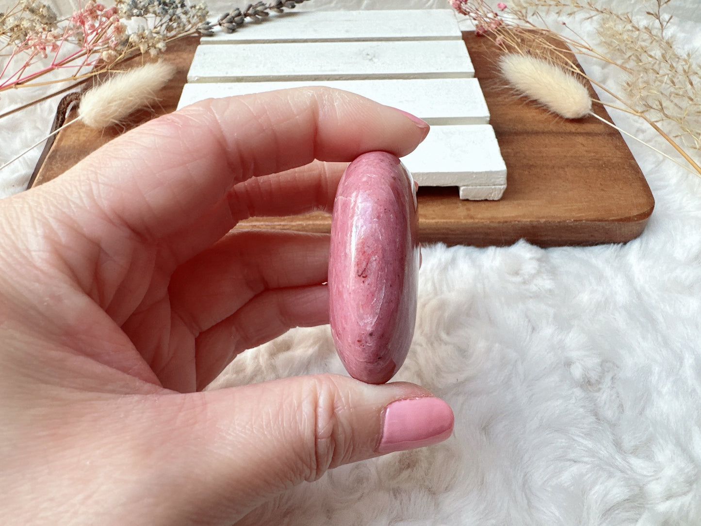 Small Pink Opal Palm Stone