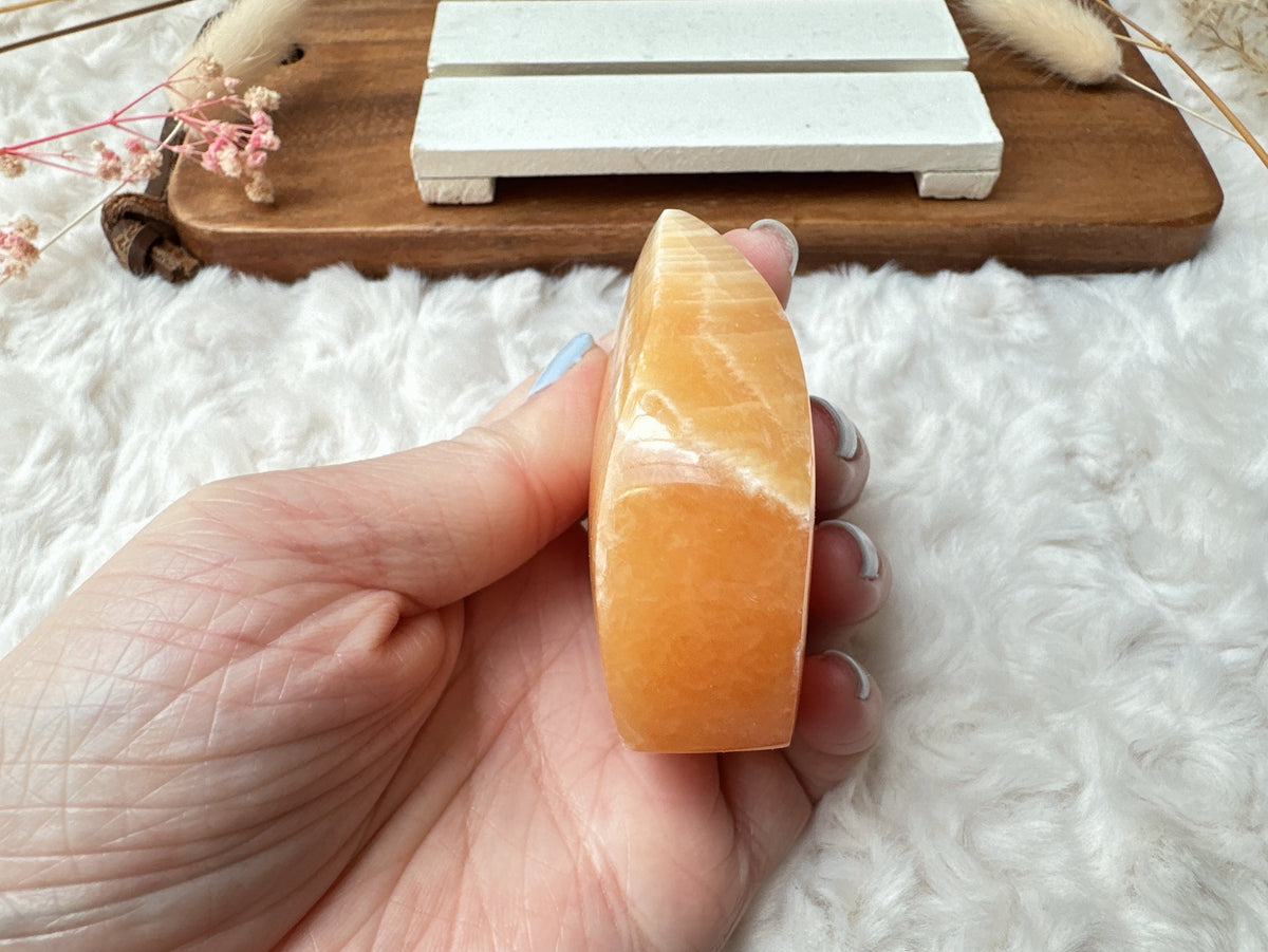 Small Orange Calcite Flame