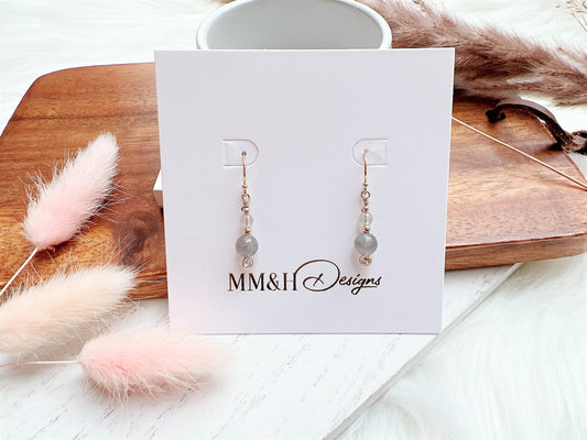 Labradorite and Cubic Zirconia Earrings