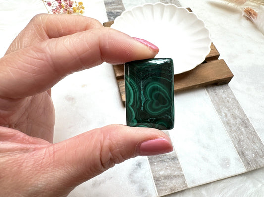 Malachite Mini Flat Stone | Malachite Cabochon