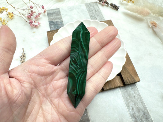 Small Malachite Double Terminated Point