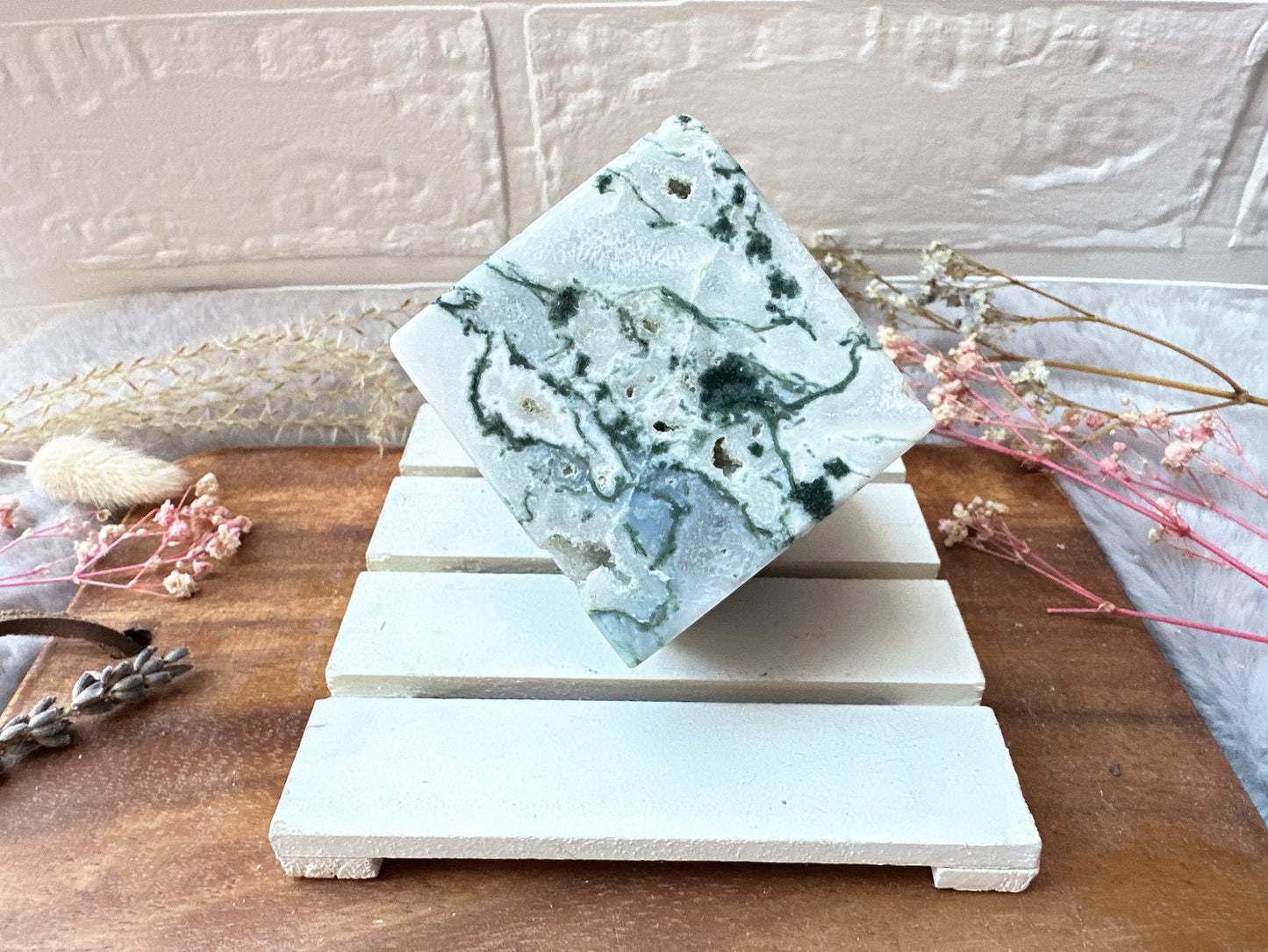 Moss Agate Cube
