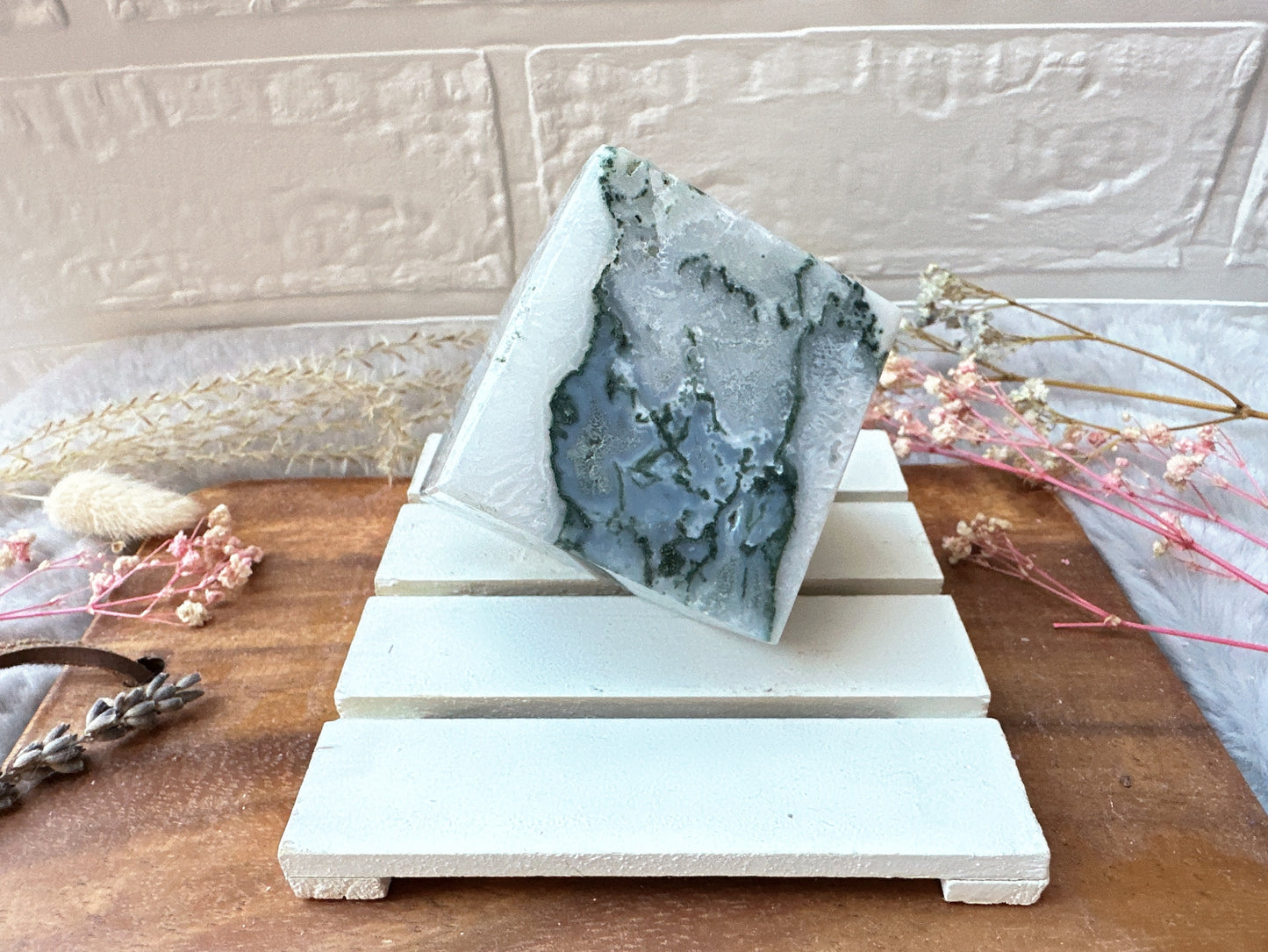 Moss Agate Cube