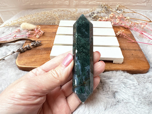 Moss Agate Double Terminated Point