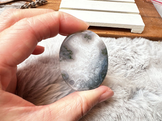 Moss Agate Flat Stone