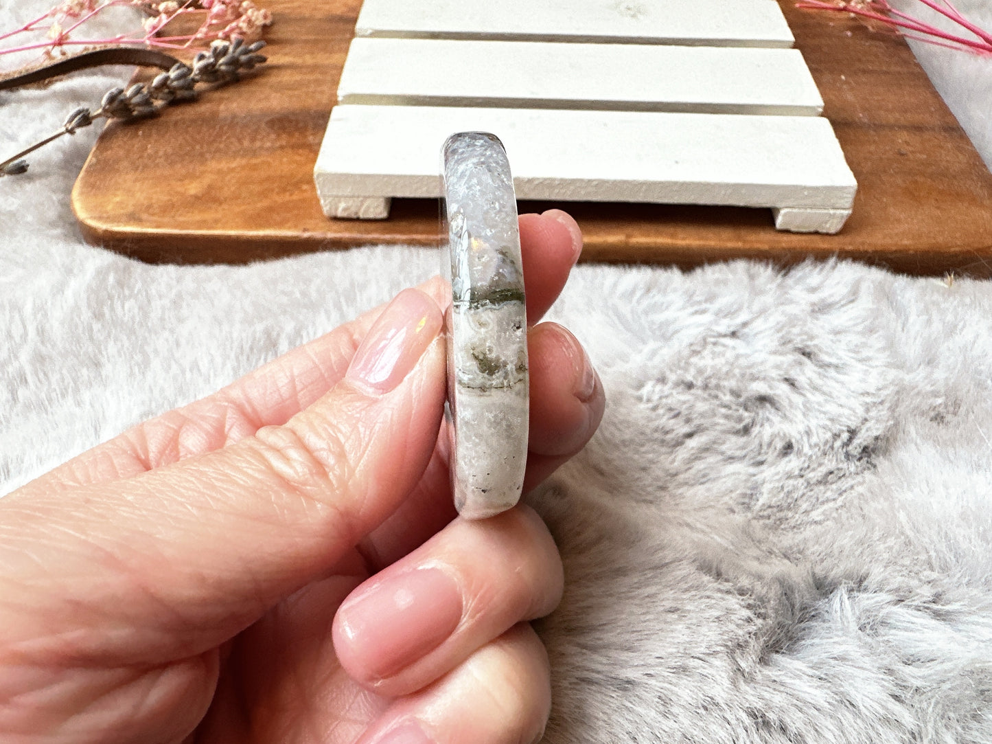 Moss Agate Flat Stone