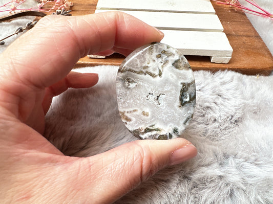 Moss Agate Flat Stone