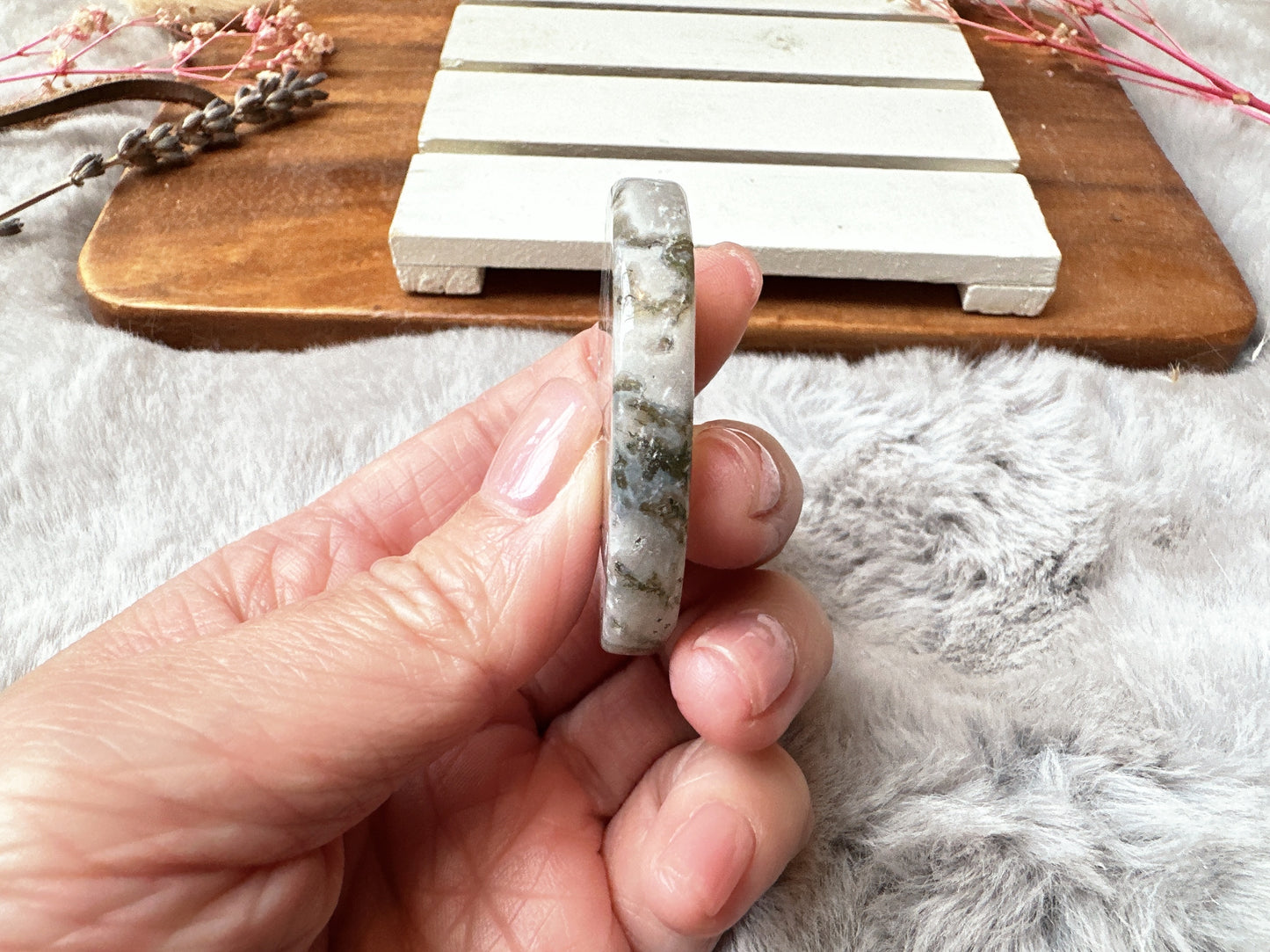 Moss Agate Flat Stone