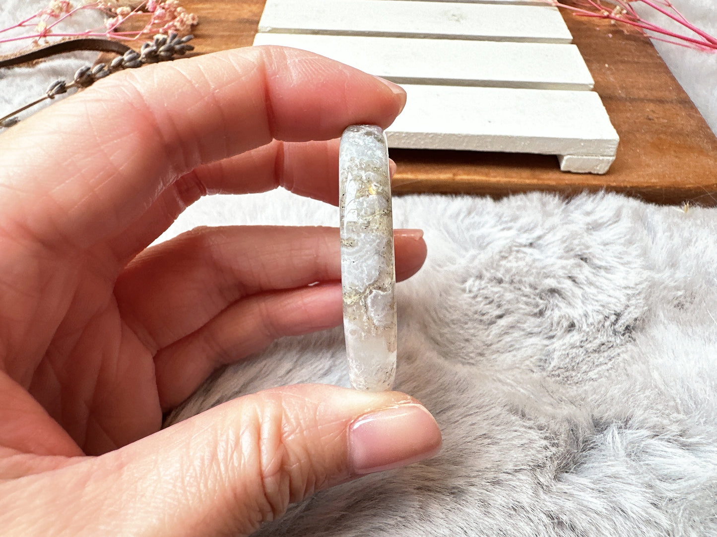 Moss Agate Flat Stone